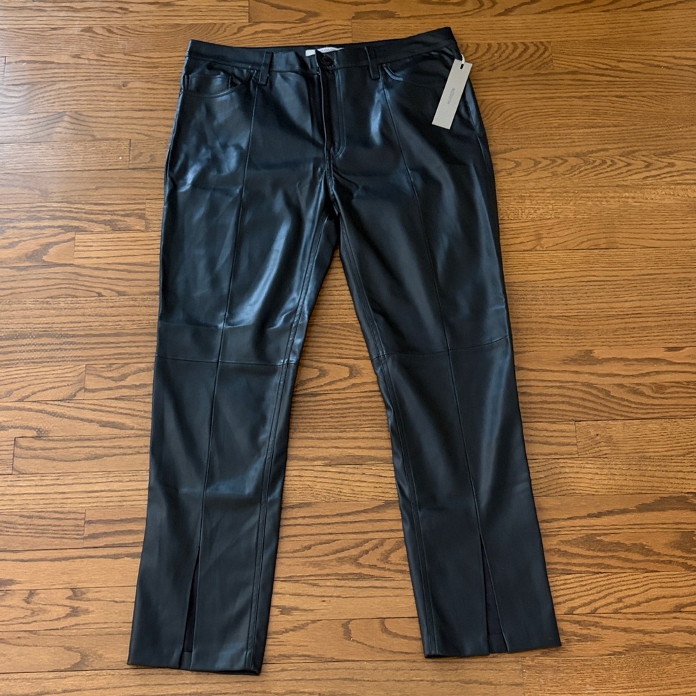Hudson Barbara High-Waist Straight Ankle Spliced Hem In Black Beauty